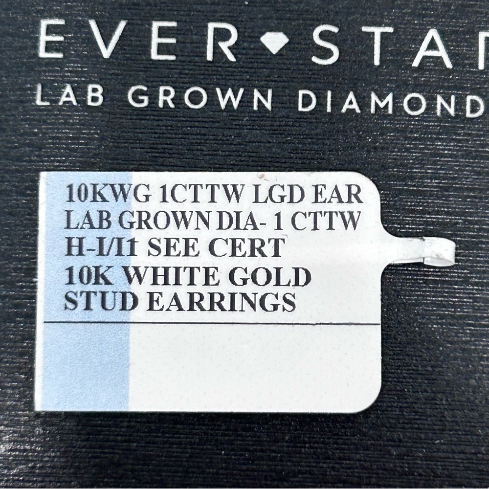 Classic round 1 CTTW 10k white gold Diamond stud earrings - Picture 6 of 8